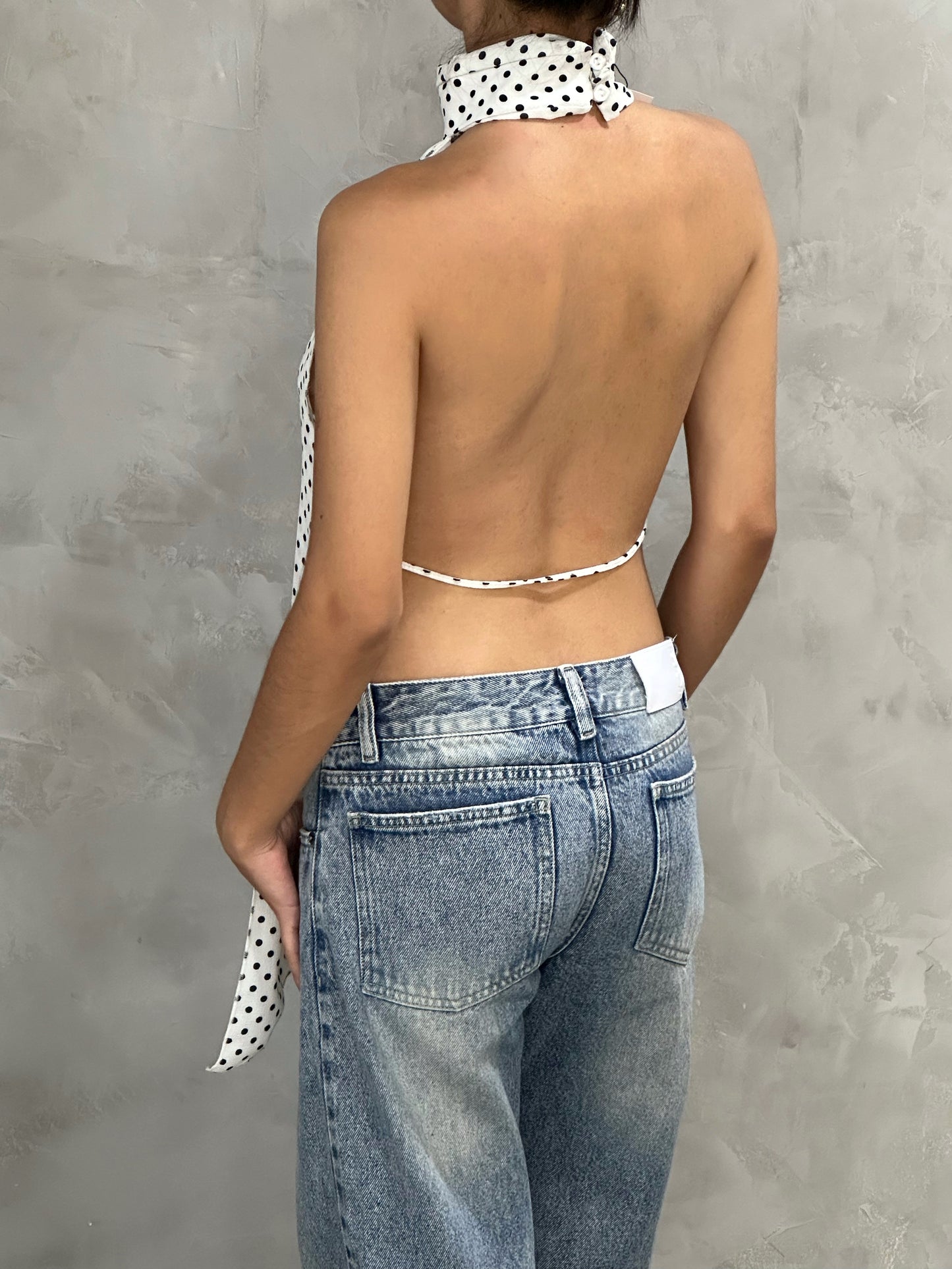 Cod 0443 - Blanco polka dots