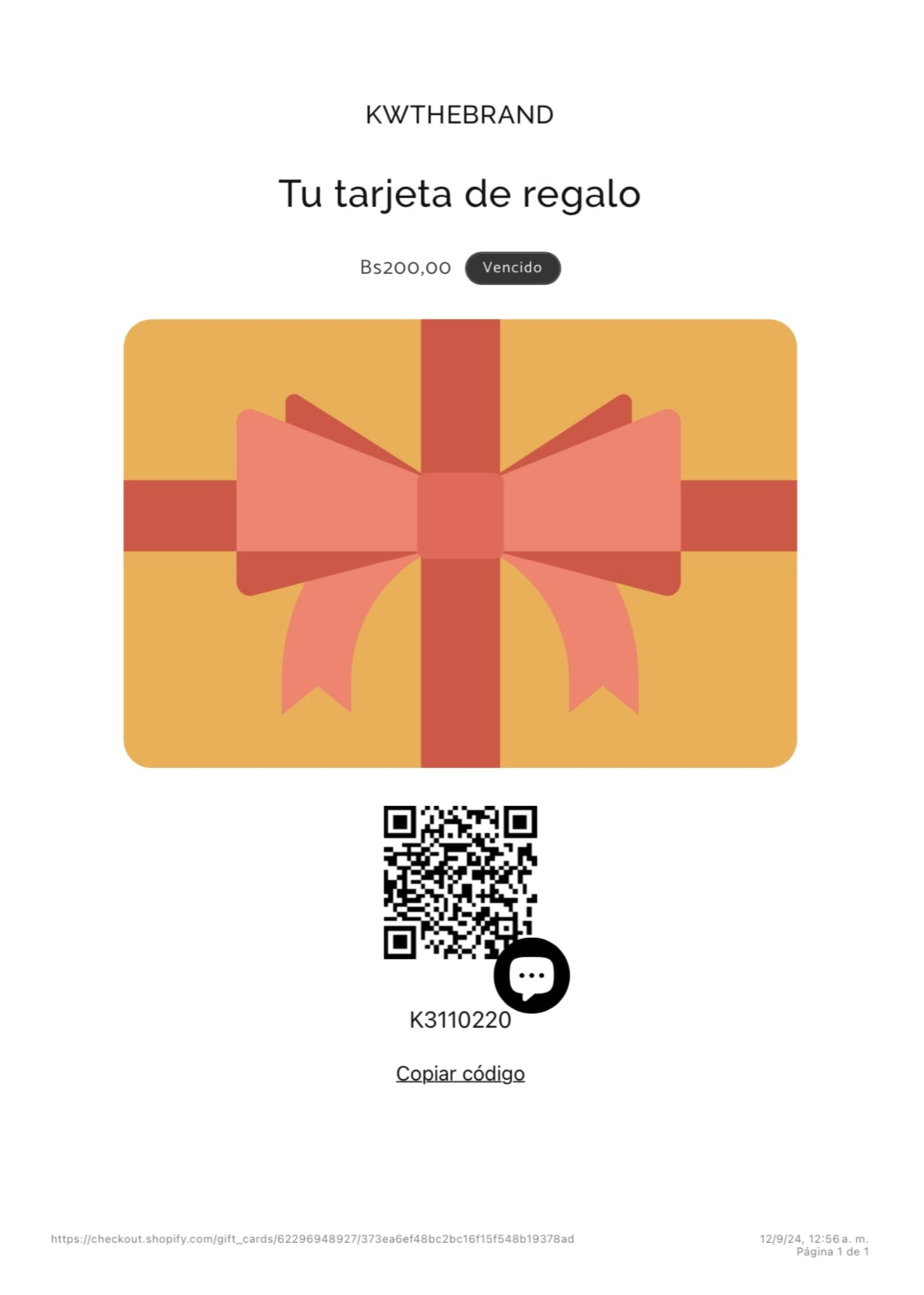 GIFT CARD KTB