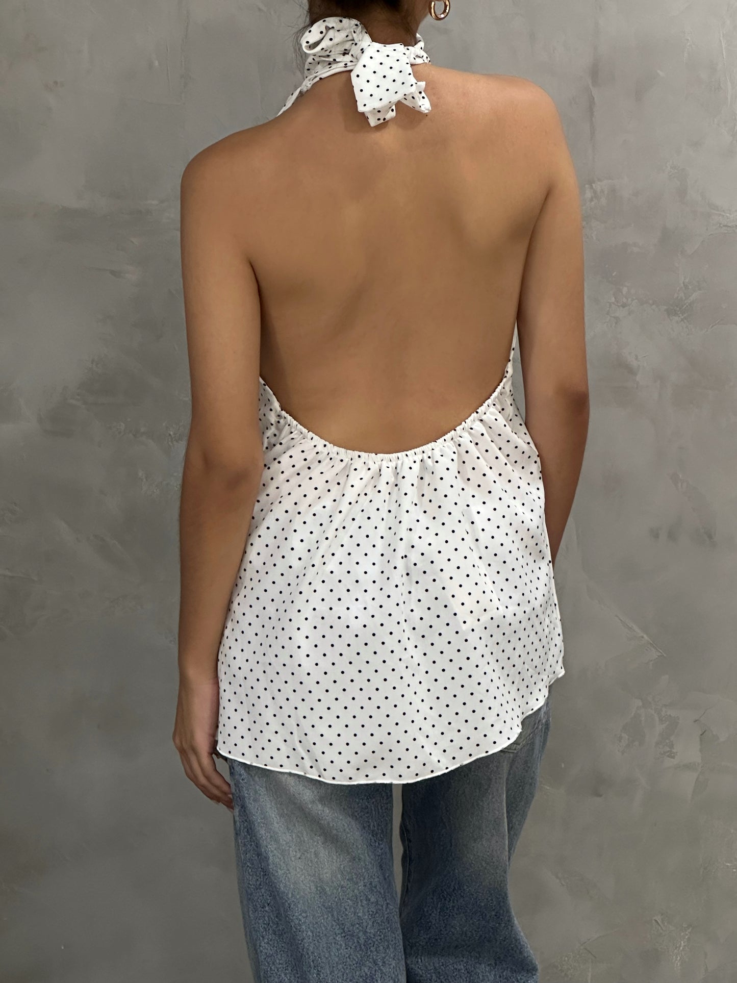 Cod 0432 - Blanco polka dots