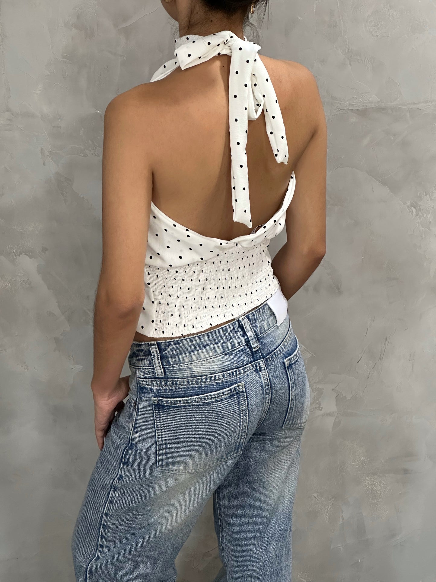 Cod 0433 - Blanco polka dots